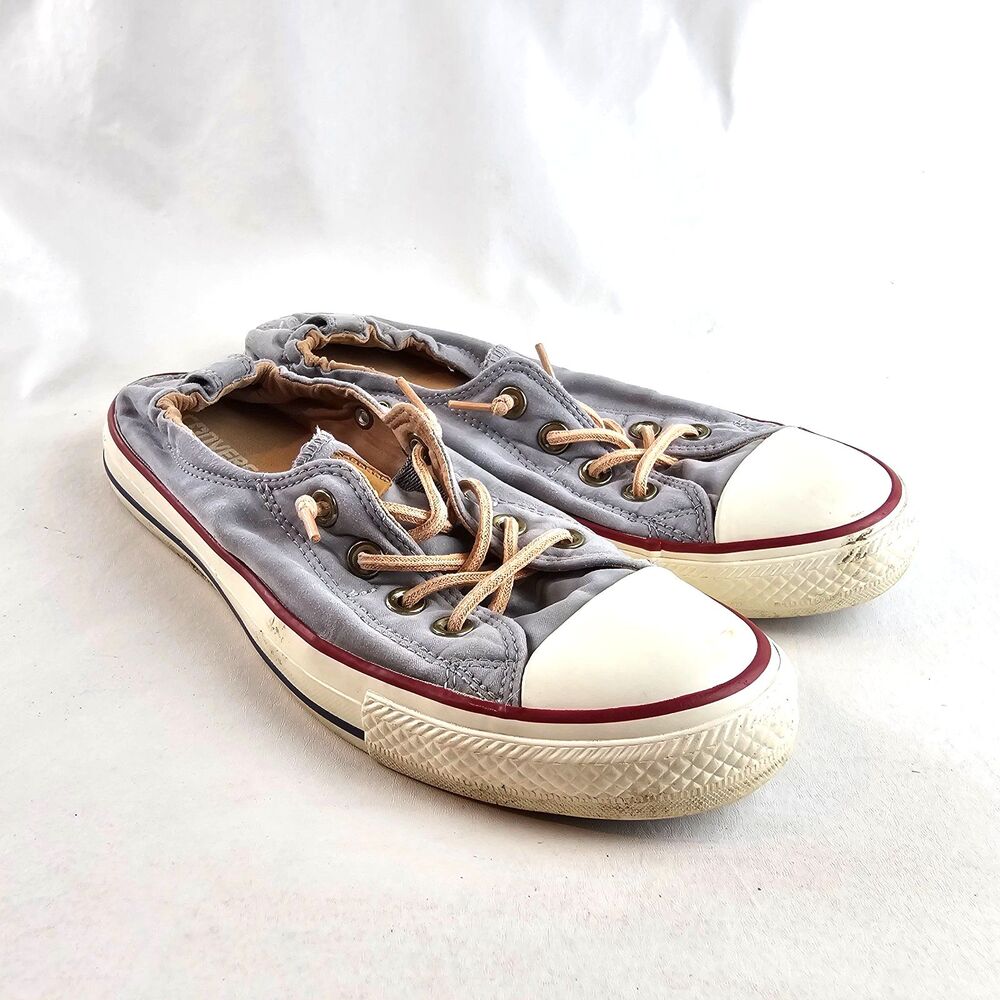 Converse Chuck Taylor All Star Shoreline Womens 9 Gray Slip On Canvas Shoes